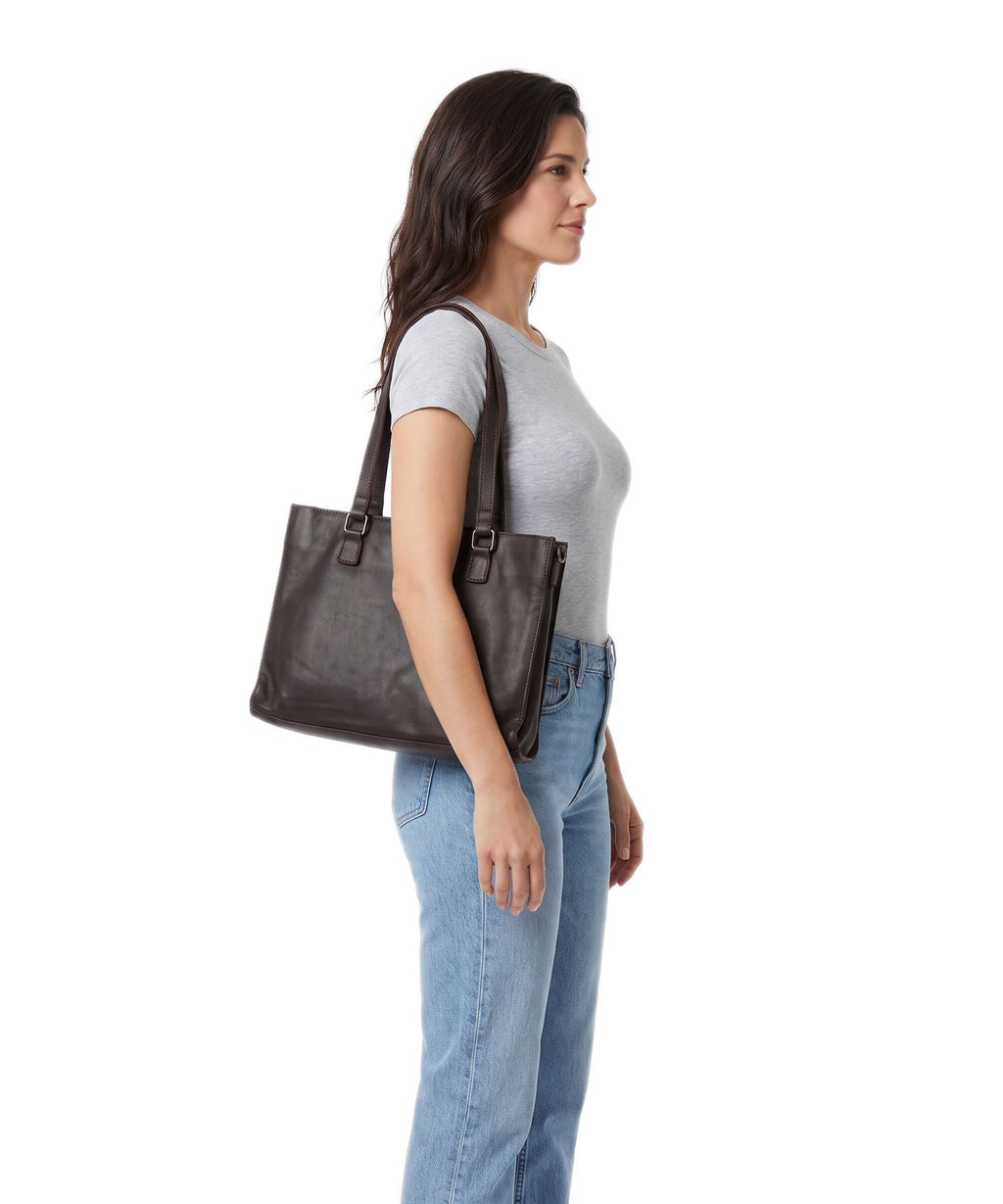 The Chesterfield Brand Wax Pull Up Cow Ellsworth Tote bag brown