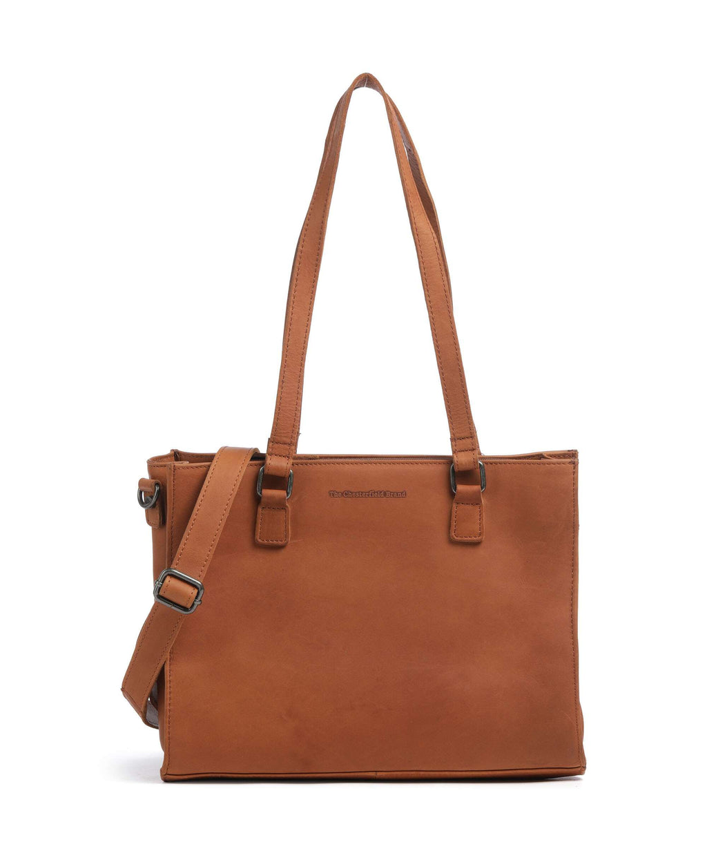 The Chesterfield Brand Wax Pull Up Cow Ellsworth Tote bag cognac