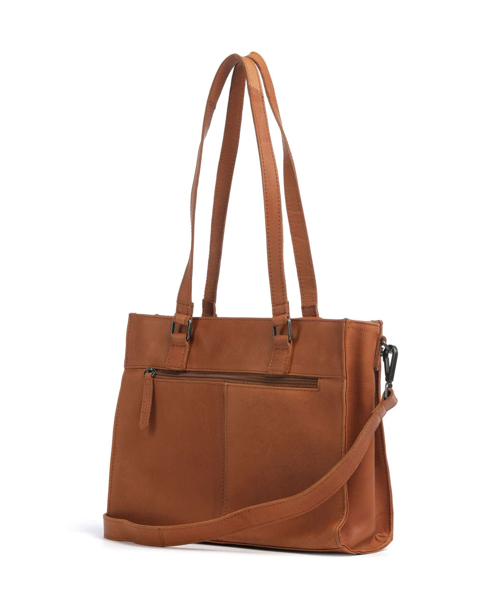 The Chesterfield Brand Wax Pull Up Cow Ellsworth Tote bag cognac