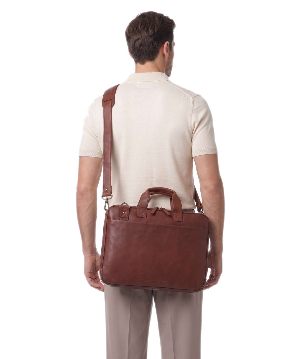 The Chesterfield Brand Sienna Venturo Briefcase cognac