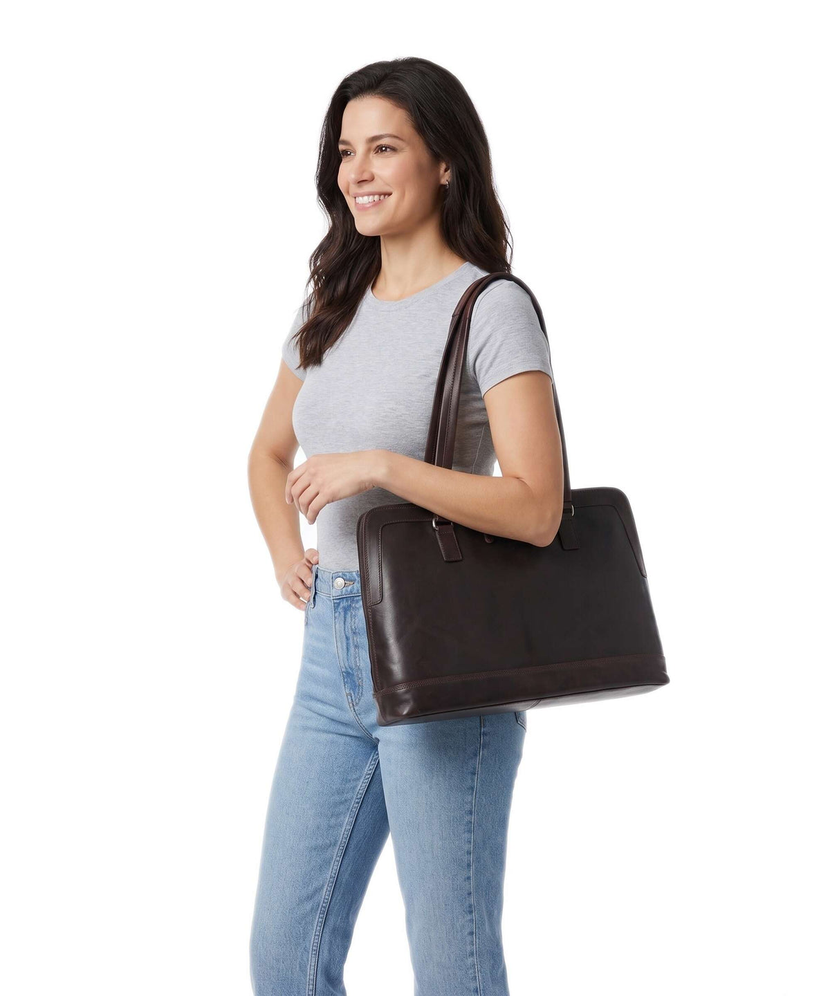 The Chesterfield Brand Wax Pull Up Cow Isara Tote bag brown