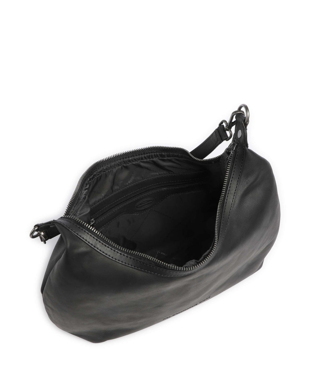 The Chesterfield Brand Wax Pull Up Cow Fierra Hobo bag black