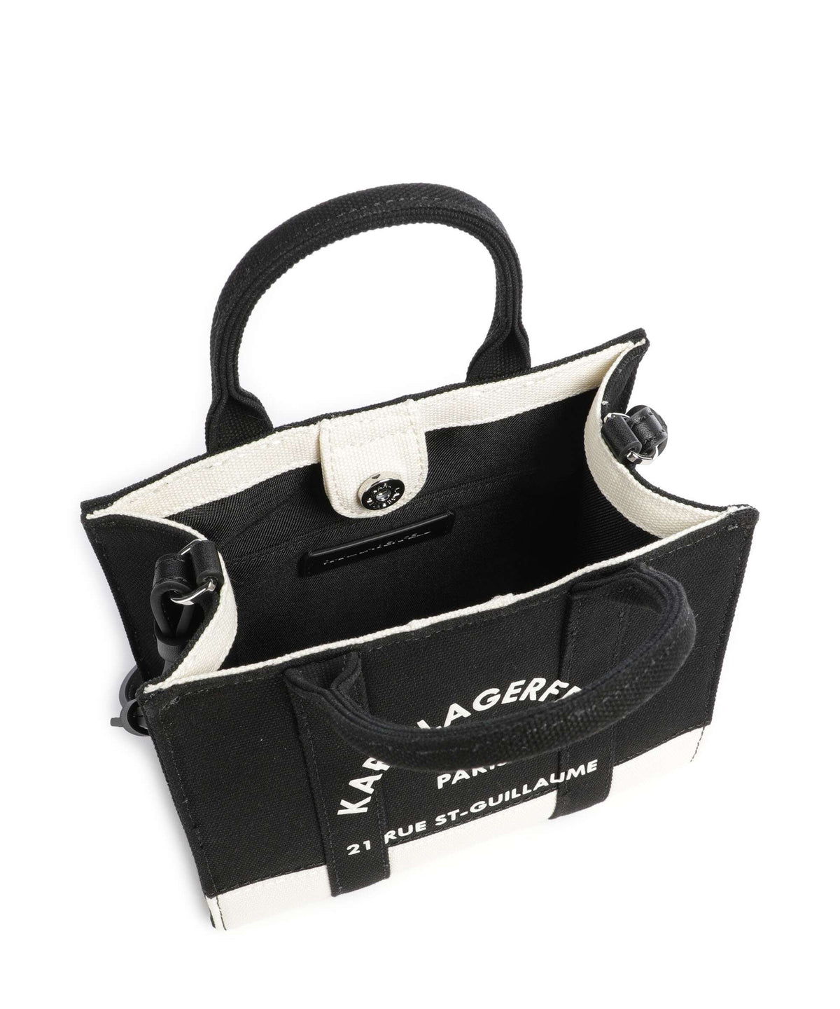 Karl Lagerfeld K/Rue St Guillaume Medium Handbag cannoli cream/black