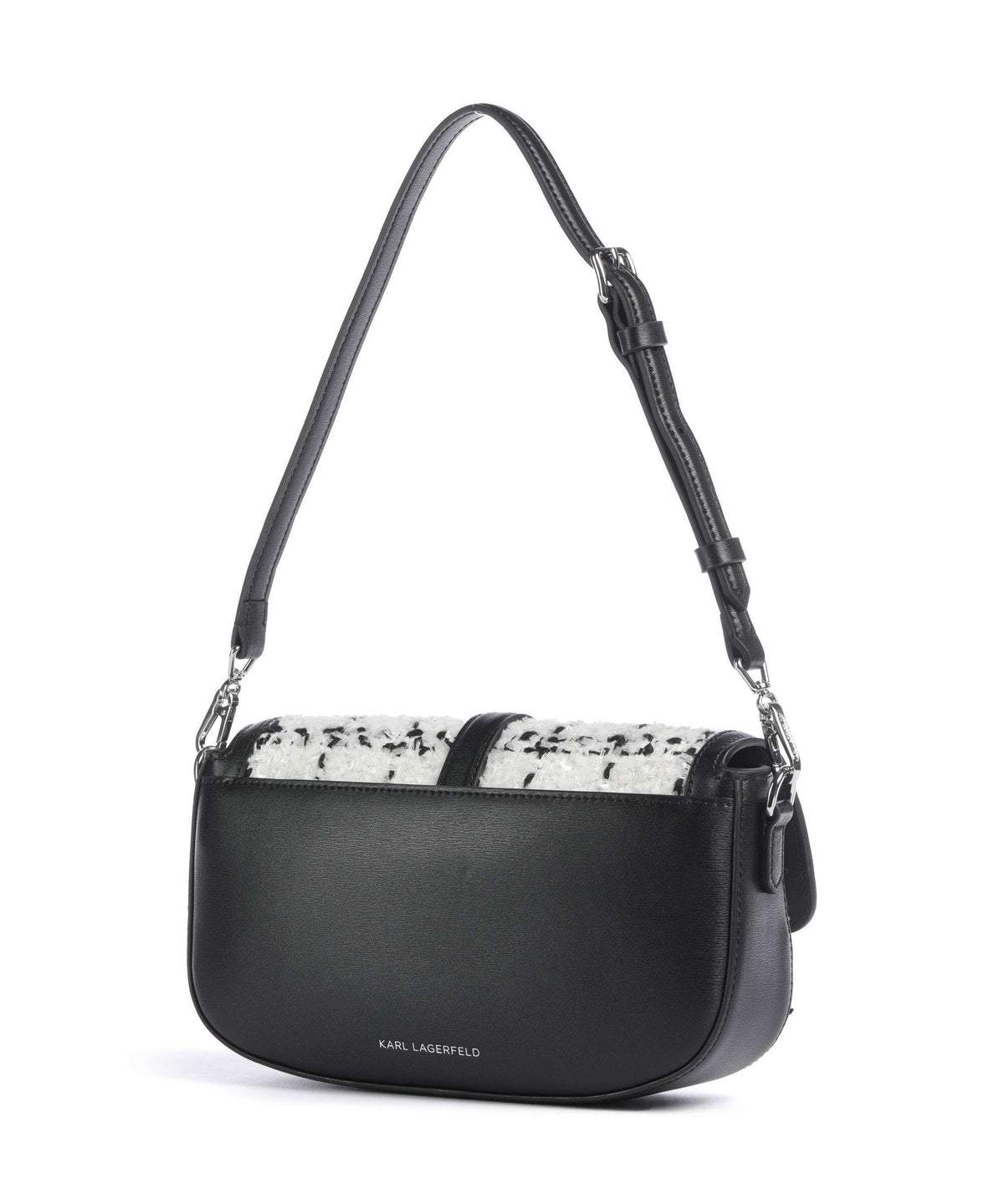 Karl Lagerfeld K/Autograph Boucle Shoulder bag black/white
