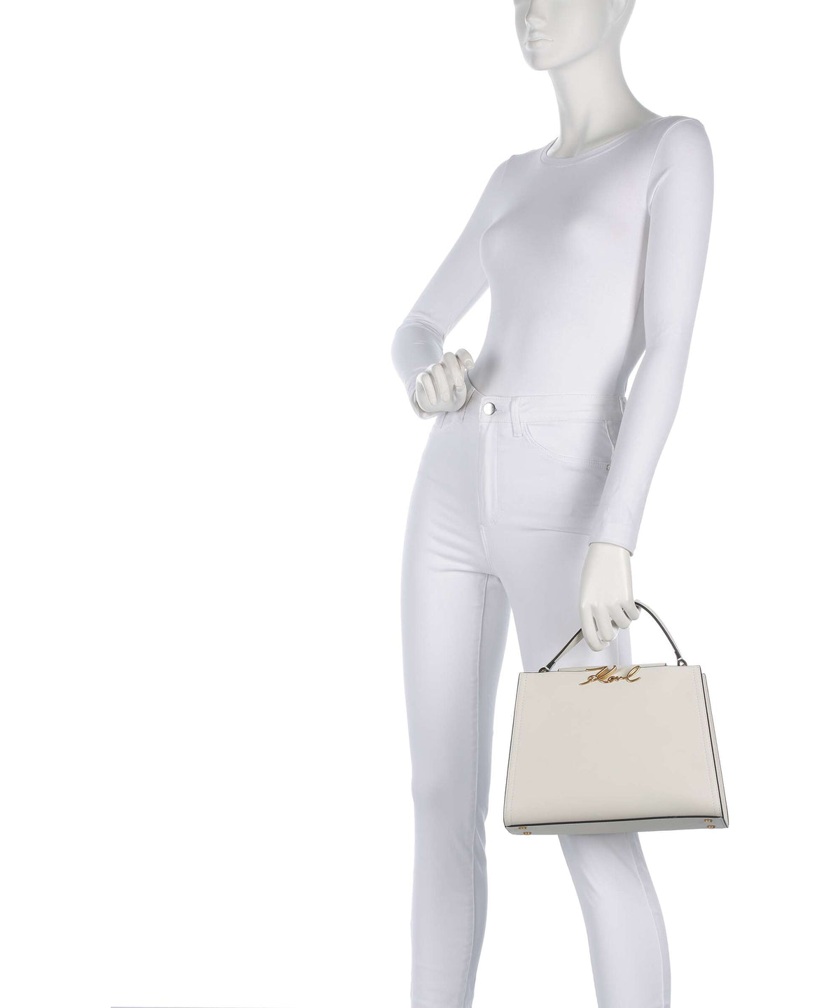Karl Lagerfeld K/Signature Medium Handbag off white