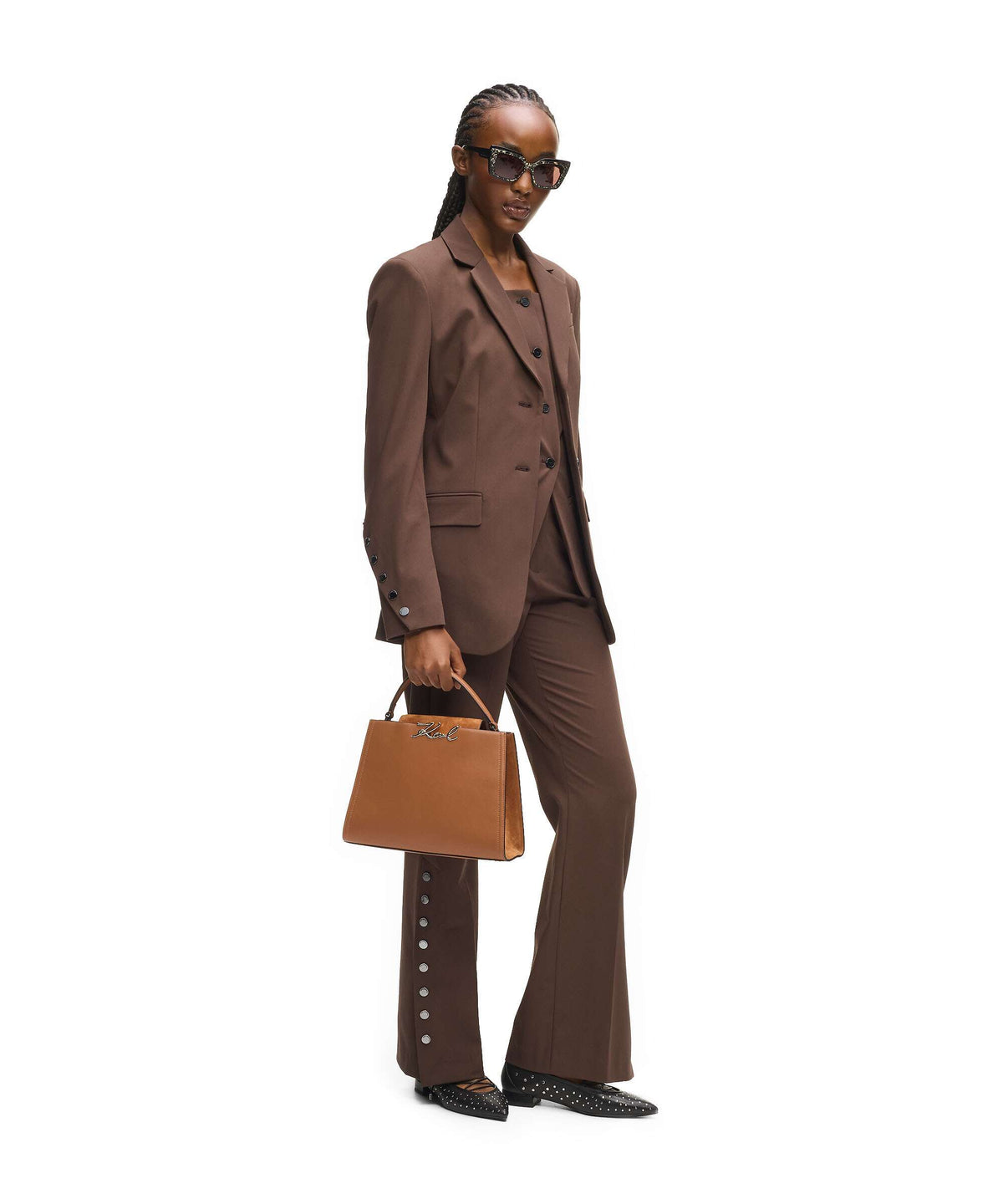 Karl Lagerfeld K/Signature Medium Handbag dark tan