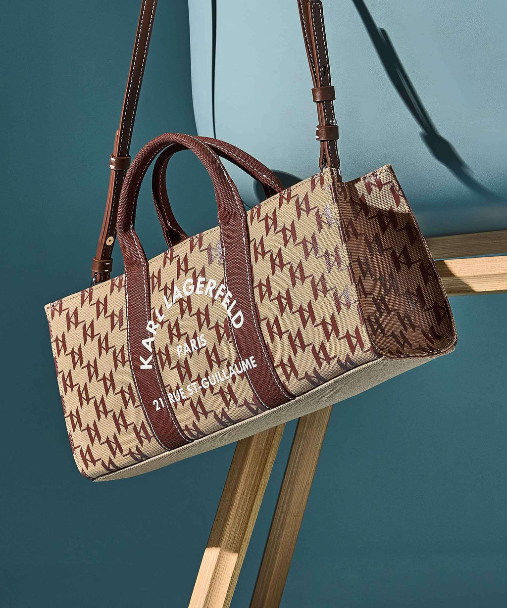Karl Lagerfeld K/Rue St Guillaume Monogram Handbag monogram nougat brown