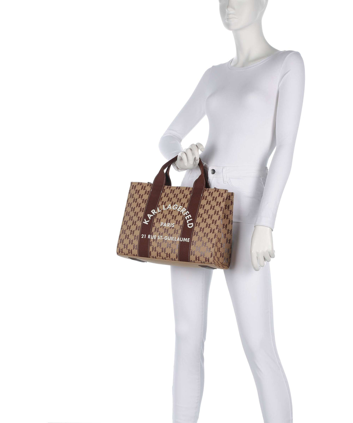 Karl Lagerfeld K/Rue St Guillaume Monogram Medium Handbag monogram nougat brown