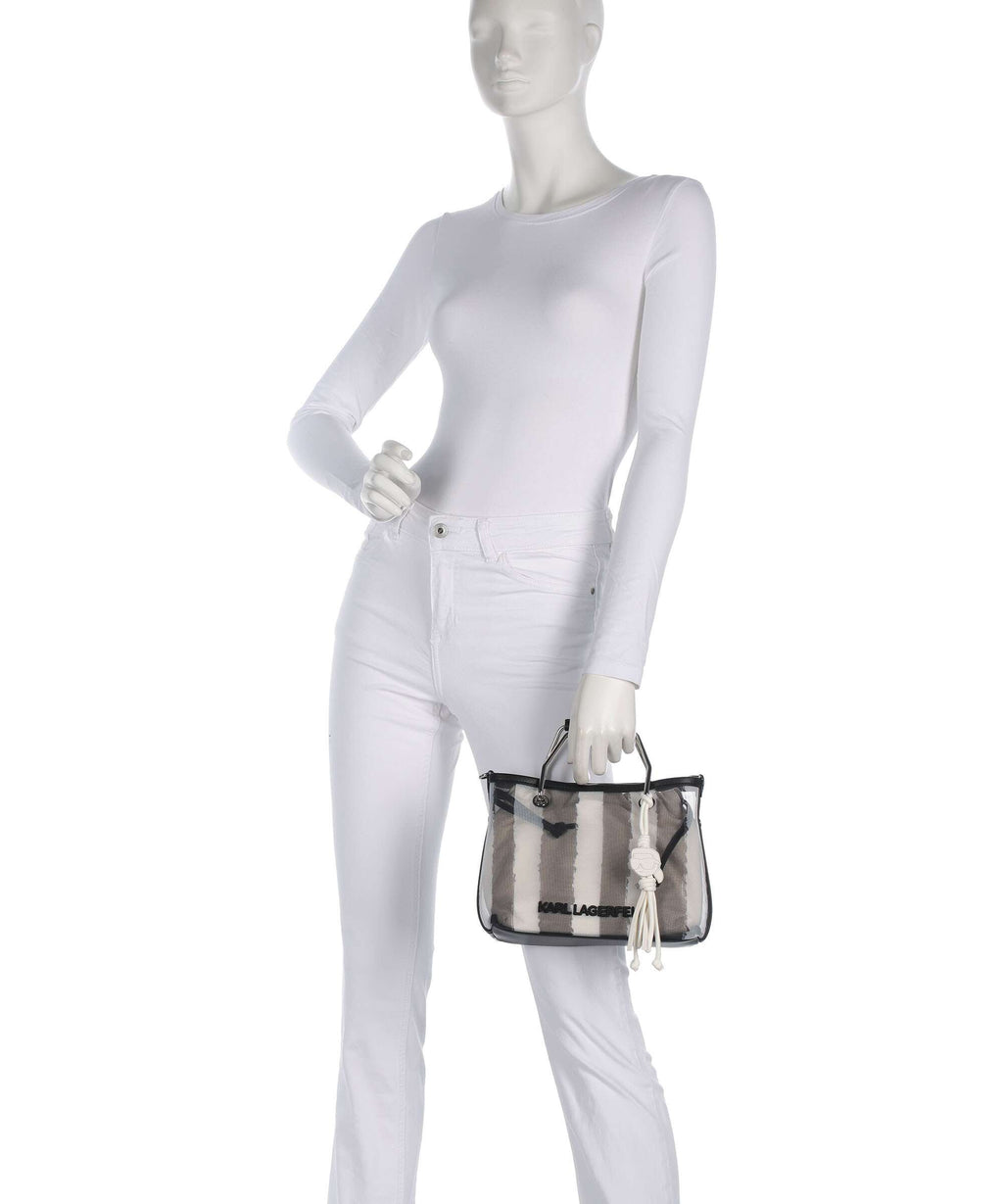 Karl Lagerfeld Ikon Small Handbag black stripes