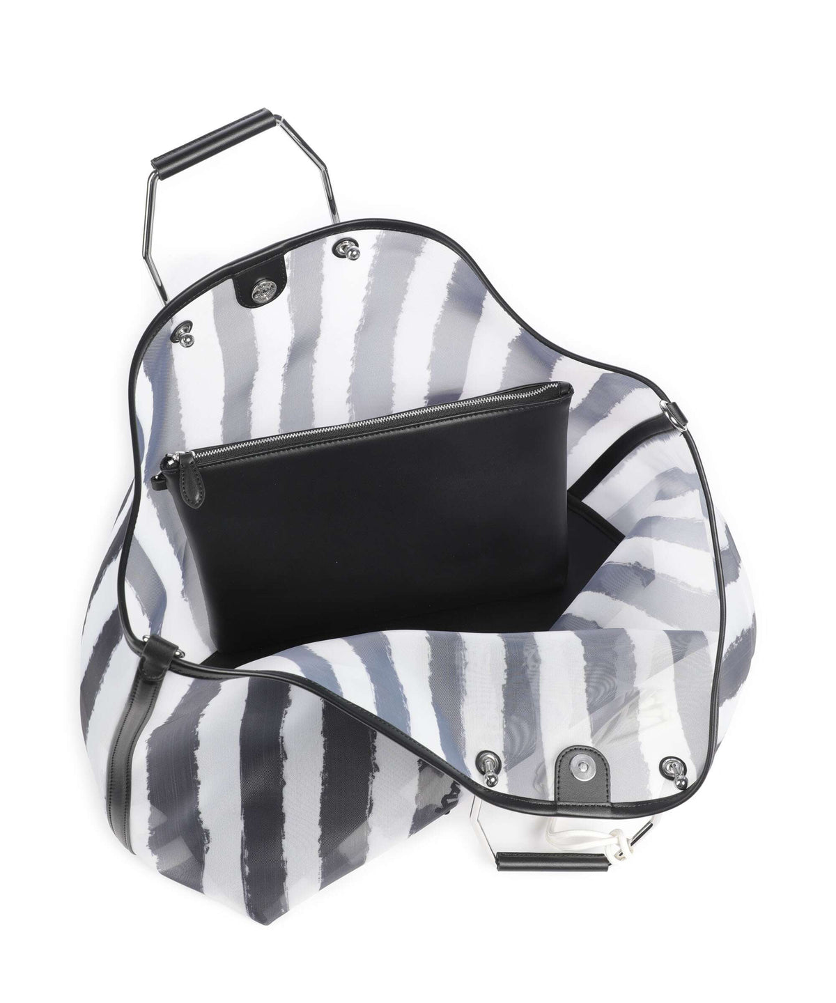 Karl Lagerfeld Ikon XXL Handbag black stripes