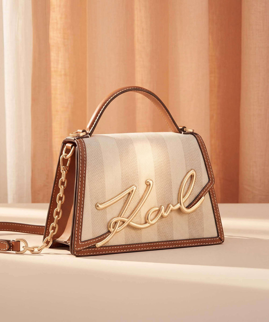 Karl Lagerfeld K/Signature 2.0 Medium Handbag natural canvas/tan