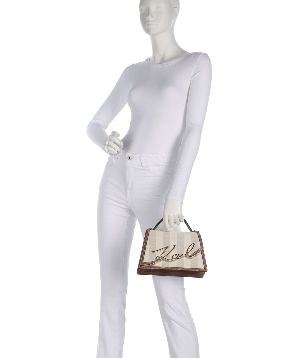 Karl Lagerfeld K/Signature 2.0 Medium Handbag natural canvas/tan