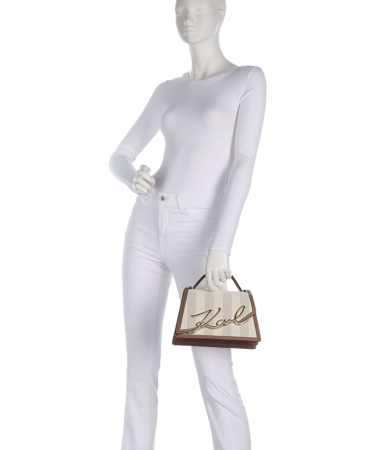 Karl Lagerfeld K/Signature 2.0 Medium Handbag natural canvas/tan