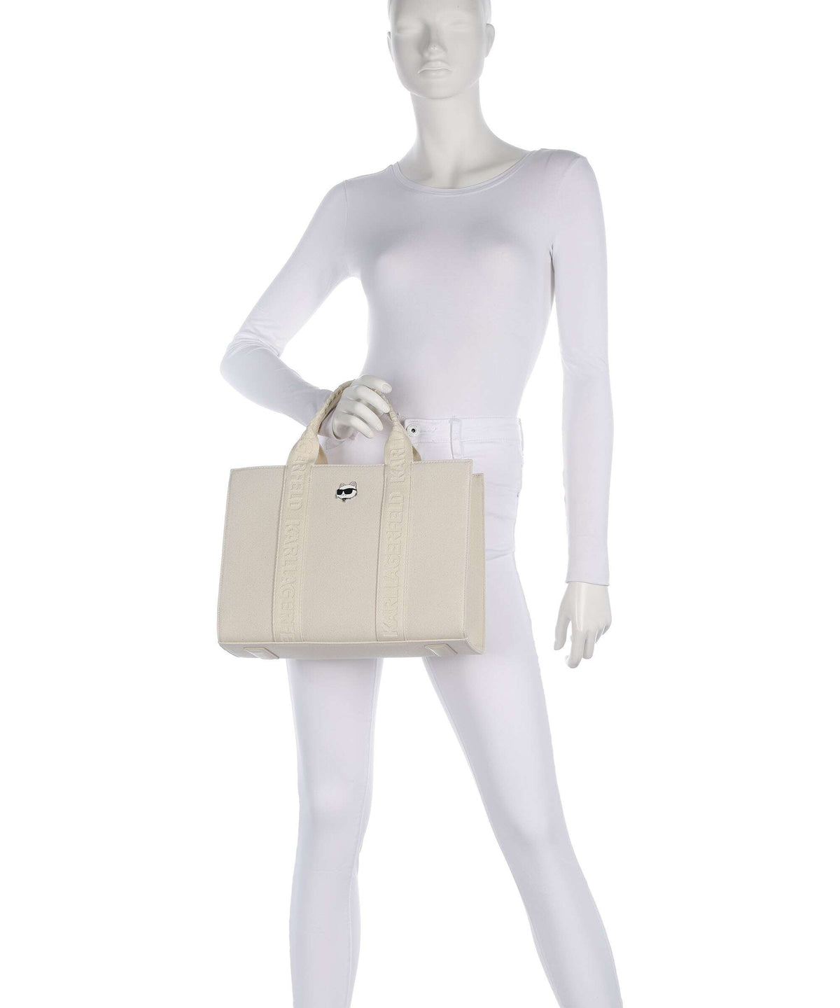 Karl Lagerfeld Ikon Medium Handbag off white