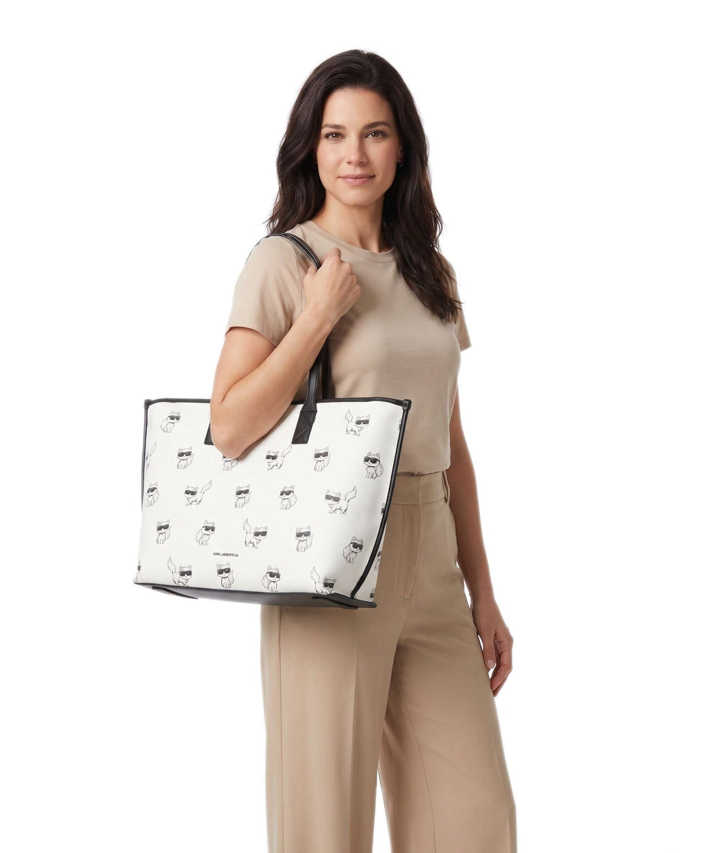 Karl Lagerfeld Ikon Choupette Tote bag cannoli cream